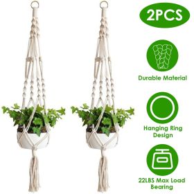 2Pcs Plant Hanger Flowerpot Net Bag 40in Cotton Rope