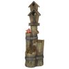 Outsunny Outdoor Fountain with Birdhouse,