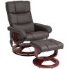 HOMCOM Brown Faux Leather Swivel Massage Recliner