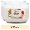 Mainstays White Rose & Peach 3-Wick Scented Candles,