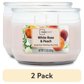 Mainstays White Rose & Peach 3-Wick Scented Candles,