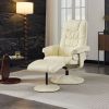 015-Reclining Chair with Ottoman, 360° Swivel PU Leather Recliners with 5 Massage Mode,