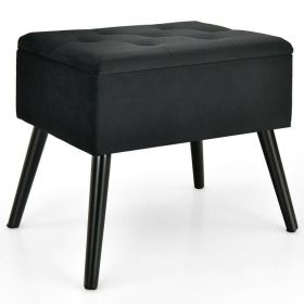 Velvet Storage Ottoman