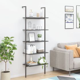 5-Tier Leaning Shelf Black