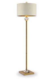 Perspicio Solid Crystal Orb Gold Column Floor Lamp