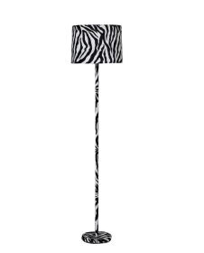 Faux Suede Zebra Print Floor Lamp