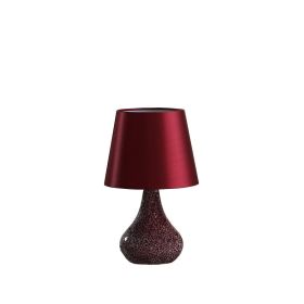 Mosaic Red/Pink Glass Pattern Mini Polyresin Table Lamp