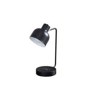 Vadim Black Adjustable Student Desk Task Table Lamp W/ Charging Usb Port Station