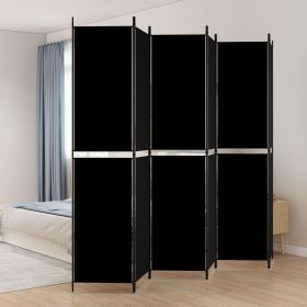 6-Panel Room Divider Black