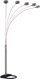 SILVER 5-HEAD CAP STYLE FLOOR LAMP