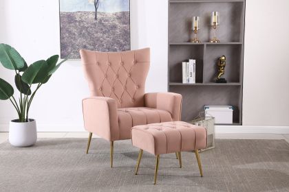 Modern Accent Chair with Ottoman