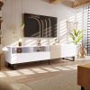Modern TV Stand for 80'' TV with Double Storage Space, Media Console Table