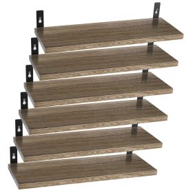 6 Sets Floating Shelves 15.55x5.19Inch Wall Mounted Shelves Wood Storage