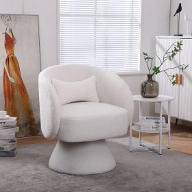 Swivel Accent Chair Armchair, Round Barrel Chair in Fabric