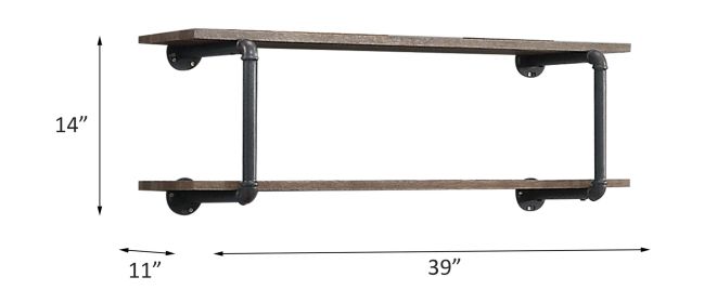 ACME Brantley Wall Rack in Antique Oak