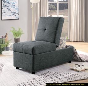 Gray Color Stylish 1pc Storage Ottoman Convertible Chair
