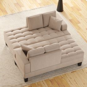 Upholstered Textured Fabric 2 pieces Chaise Lounge set,