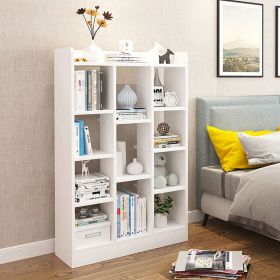 Adjustable 4-Shelf Wood Bookcase Storage
