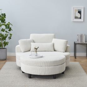beige corduroy sofa