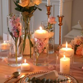 12 Pack Glass Cylinder Vase 4, 8,12 Inch Tall Clear Vases