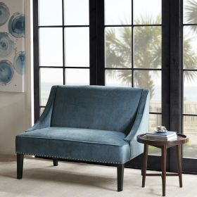 Settee,Polyester Fabric Rich Upholstery Modern Style For Living room,Blue