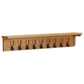 Coat Rack 35.4"x6.3"x6.3" Solid Oak Wood