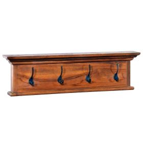 Wall Mounted Coat Rack 27.6"x3.9"x7.9" Solid Teak Wood
