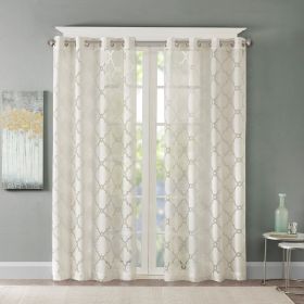Fretwork Burnout Lightweight  Sheer Curtain Panel