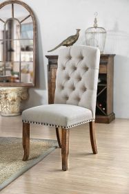 Contemporary Ivory Fabric 2pc d Dining Chairs Furniture