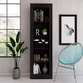 Bookcase Wray with Frame and Five Tier Shelves,