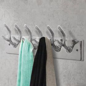 Wardrobe Coat Hooks 4 pcs Silver Auminum