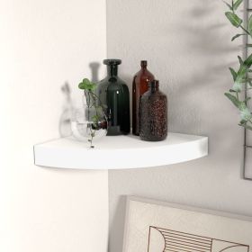 Floating Corner Shelf White 9.8"x9.8"x1.5" MDF