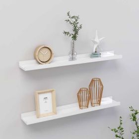 Wall Shelves 2 pcs High Gloss White,