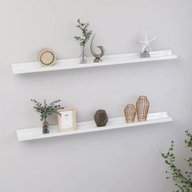 Wall Shelves 2 pcs High Gloss White