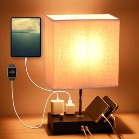 Fully Dimmable Table Lamp Dual USB Ports 2 Power