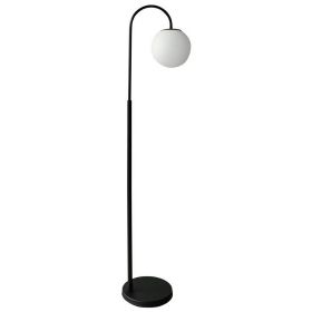 Modern Metal Floor Lamp, Frosted Glass Globe Shade,