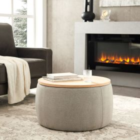 Round Storage Ottoman; 2 in 1 Function;