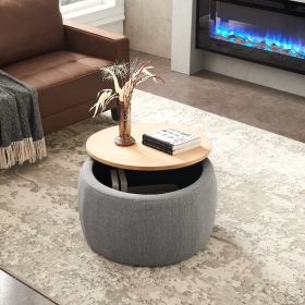 Round Storage Ottoman; 2 in 1 Function