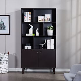 Bookcase with Doors, 3-tier Bookshelf