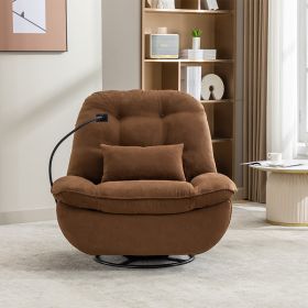 Power Recliner Chair, Modern Microfiber Swivel Glider with  Storage &Pillow