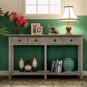 Entryway Table Console Table with Drawers and Bottom Shelf