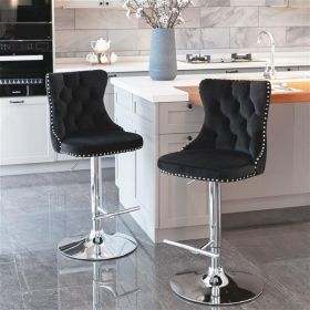 Furniture, Swivel Velvet Barstools Adjustable Seat Height from 25-33 Inch