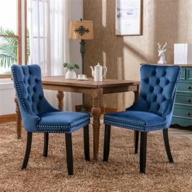 Solid Wood Contemporary Velvet Upholstered Dining Chair
