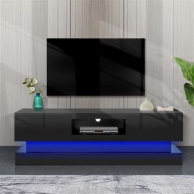 Black Morden TV Stand with LED Light