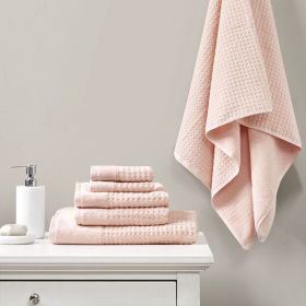 Cotton Waffle Jacquard Antimicrobial Bath Towel 6 Piece Set