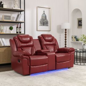 Home Theater Seating Manual Recliner Loveseat with Hide-Away Storage
