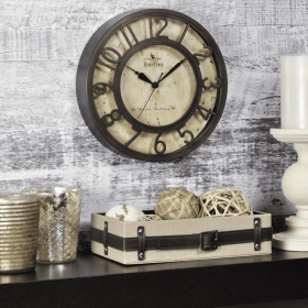 FirsTime & Co. Bronze Raised Number Wall Clock