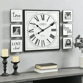 FirsTime & Co. White Love Frame Gallery Wall Clock