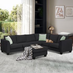 Sectional Sofa Couches Living Room Sets, 7 Seats Modular Sectional Sofa with Ottoman