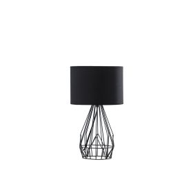 In Industrial Farm Metal Cage Black Table Lamp
